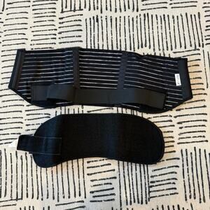 Black and White Waist Pregnancy Support Belt Large